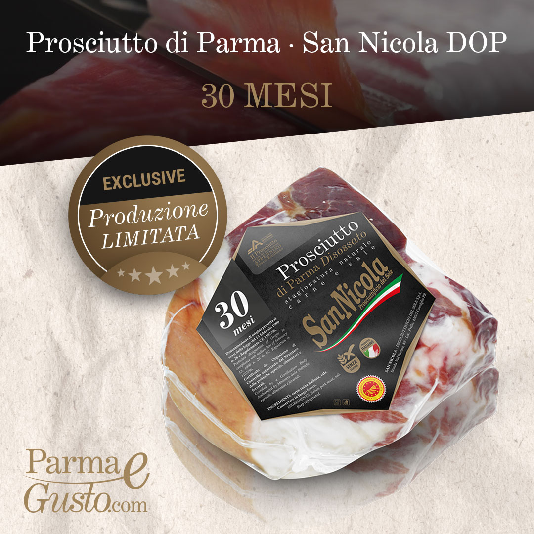 Prosciutto di Parma San Nicola DOP 30 Mesi, in trancio. Shop online di PARMAeGUSTO by San Nicola.